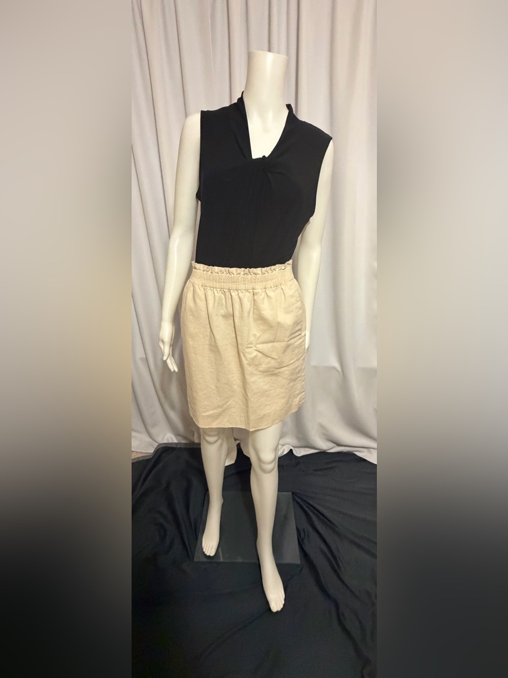J. Crew Beige Elastic-Waist Mini Skirt